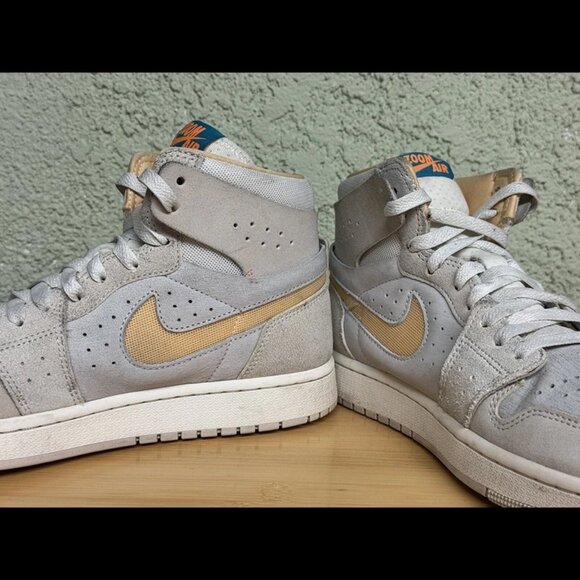 Size 9.5 - Nike Air Jordan 1 ZM‎ Air CMFT 2 Lt Orewood Brown Grey AJ1 DV1307-180 - Picture 4 of 12